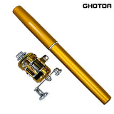 Outdoor Portable Mini Pen Fishing Rod Telescopic Pocket Pen Fishing Rod Mini Fishing Reel  Fishing Accessories