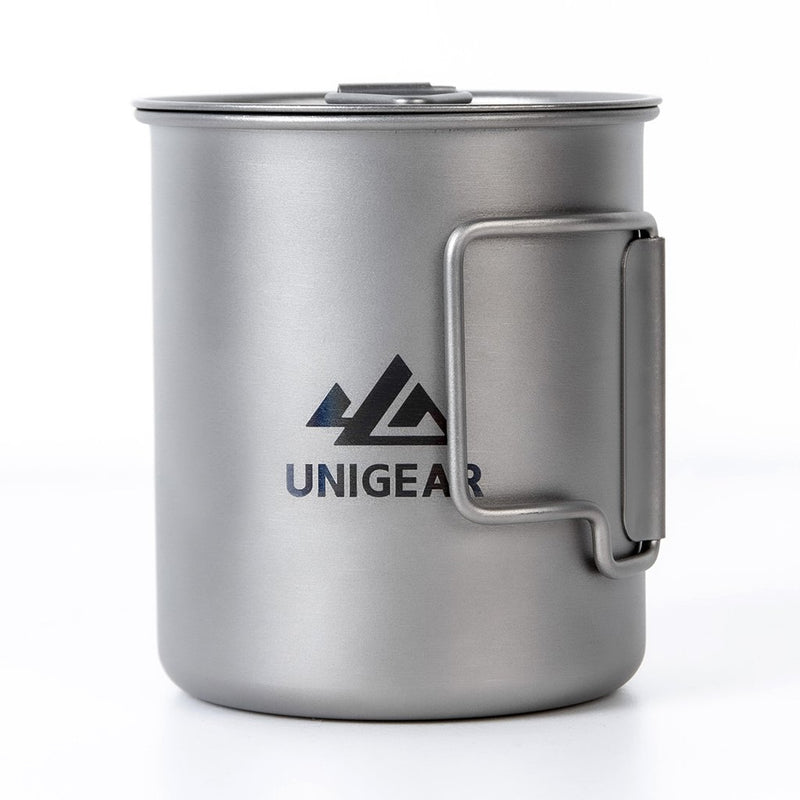 450ml Titanium Camping Cup with Folding Handles