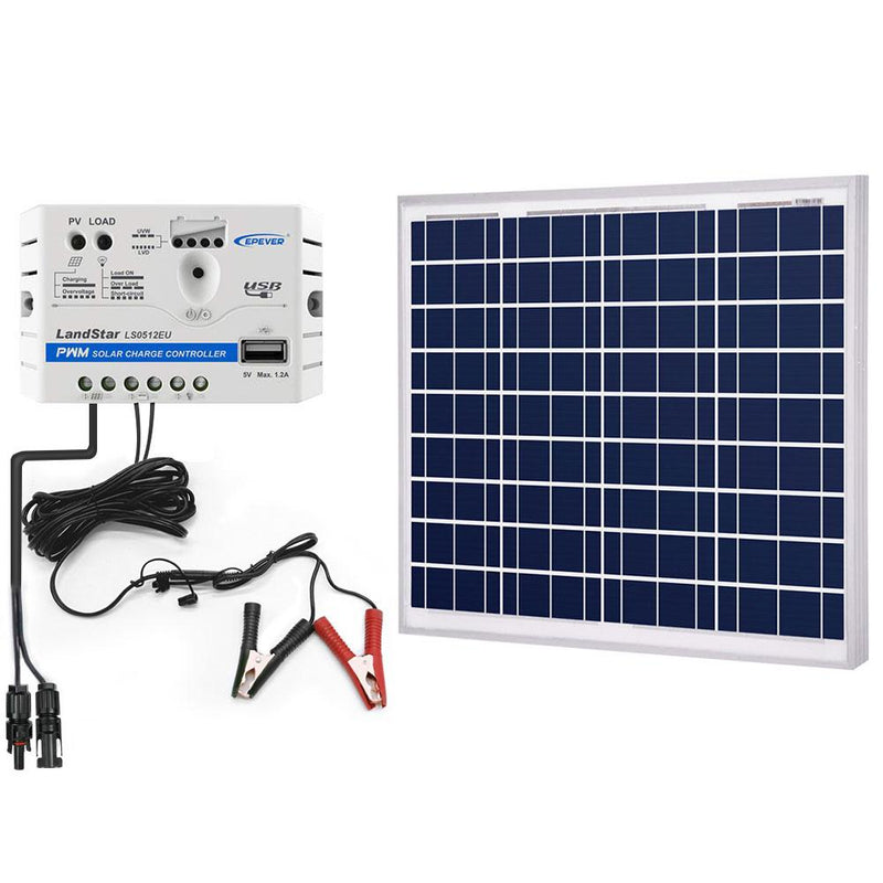 ACOPOWER 50W 12V Solar Kit with 10A Charge Controller
