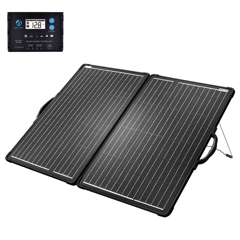 ACOPOWER 120W Portable Solar Panel Kit with 20A Charge Controller