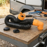 Expandable RV Sewer Hose with End Caps – 3 in Options