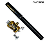 Outdoor Portable Mini Pen Fishing Rod Telescopic Pocket Pen Fishing Rod Mini Fishing Reel  Fishing Accessories