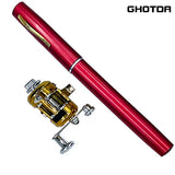 Outdoor Portable Mini Pen Fishing Rod Telescopic Pocket Pen Fishing Rod Mini Fishing Reel  Fishing Accessories