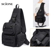 Tactical Chest Sling Bag Hunting Gun Holster Backpack Outdoor Camping Hiking Molle Pouch Climbing Fishing Bag XA291+A