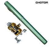 Outdoor Portable Mini Pen Fishing Rod Telescopic Pocket Pen Fishing Rod Mini Fishing Reel  Fishing Accessories