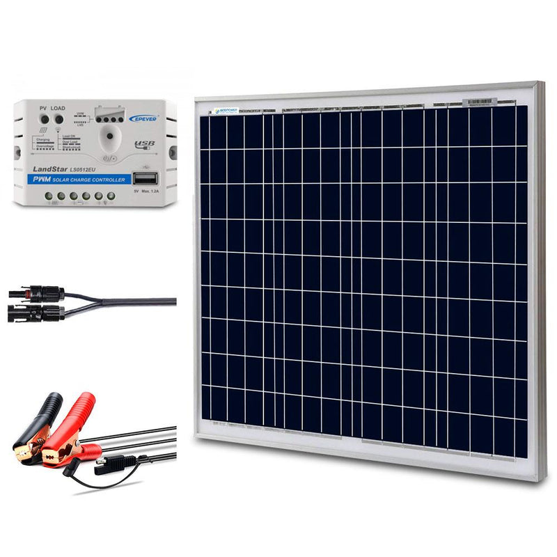 ACOPOWER 50W 12V Solar Kit with 10A Charge Controller