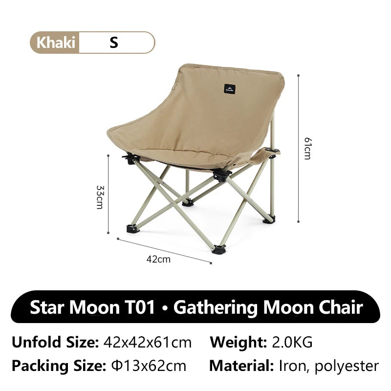 Naturehike Star T01 Gathered Moon Chair Outdoor Camping Hiking Folding Chairs Portable Beach Lounger Fishing Picnic Equipment