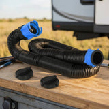 Expandable RV Sewer Hose with End Caps – 3 in Options