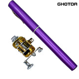 Outdoor Portable Mini Pen Fishing Rod Telescopic Pocket Pen Fishing Rod Mini Fishing Reel  Fishing Accessories