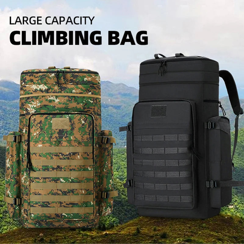 Large Climbing Bag For Men Backpack Trekking Hiking Camping Travel Outdoor Tactical Molle Sports Luggage Pack Travel  Rucksack