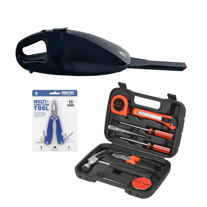 🛠️ Pursonic Car Vacuum, Handy Solutions 9-Piece Tool Kit & 11-in-1 Multifunction Tool Bundle – The Ultimate Home & Auto Essential Set 🚗🔧