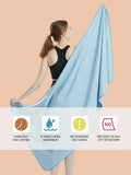 Microfiber Quick Dry Gym Towel Silver ION OdorFree Absorbent Fiber