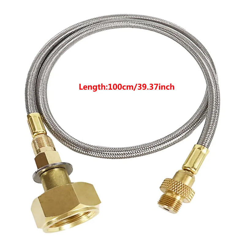 1Set Camping Gas Stove Propane Refill Adapter Gas Tank Connection Line Outdoor Burner LPG Cylinder Hose Connector Adapter