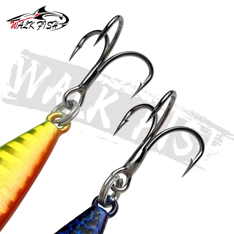 WALK FISH Super Quatity Metal Casting Jig 7g-10g-15g-20g-25g-30g Shore Drag Cast Jigging Spoon Fishing Lure Artificial Bait