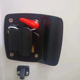 RV Entry Door with Black Frame & White Panel – 24.4 × 68.9 in