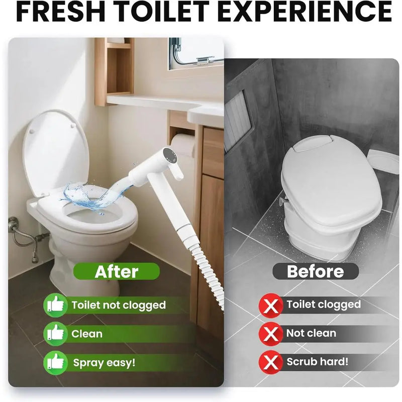 RV Bidet Sprayer – All Metal, RV Handheld Bidet with Water Hose & RV Fitting, Wall-Mount Toilet Sprayer for Motorhomes, Fifth Wh