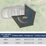 Awnlux 180° Overland Vehicle Awning – W270 6.6 ft Model