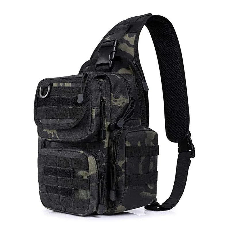 Tactical Chest Sling Bag Hunting Gun Holster Backpack Outdoor Camping Hiking Molle Pouch Climbing Fishing Bag XA291+A