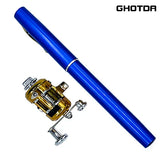 Outdoor Portable Mini Pen Fishing Rod Telescopic Pocket Pen Fishing Rod Mini Fishing Reel  Fishing Accessories