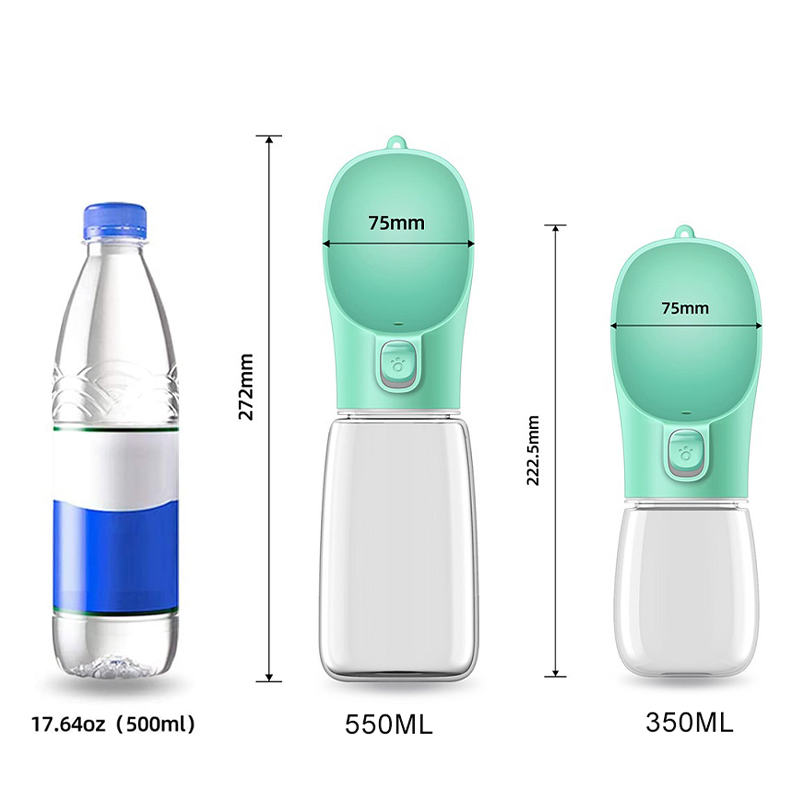 Portable Dog Water Bottle with Drinking Trough