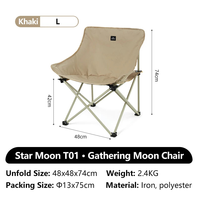 Naturehike Star T01 Gathered Moon Chair Outdoor Camping Hiking Folding Chairs Portable Beach Lounger Fishing Picnic Equipment