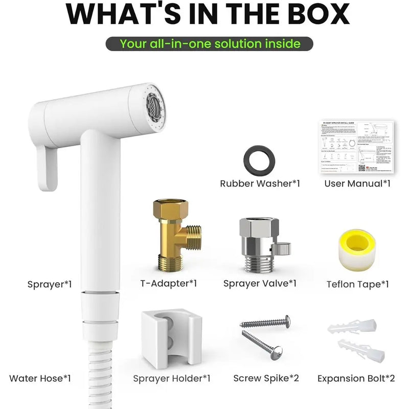 RV Bidet Sprayer – All Metal, RV Handheld Bidet with Water Hose & RV Fitting, Wall-Mount Toilet Sprayer for Motorhomes, Fifth Wh