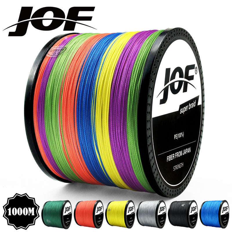 JOF 300M 500M 1000M 18-88LB PE Braided Fishing Wire Multifilament Super Strong Fishing Line